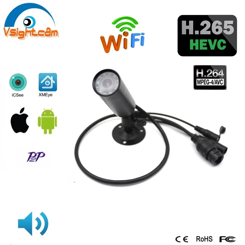 

With Audio 1080P Wifi IP Camera Outdoor Weatherproof Surveillance Network Mini Bullet Camera P2P