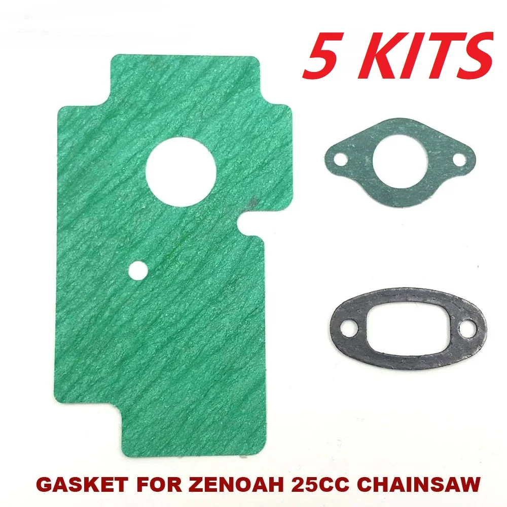 5 Sets/lot Mufller & Intake Pipe Manifold Carburetor Gasket Washer Kit Universal Fit ZENOAH 25CC G2500 2500 2600 26CC Chainsaw