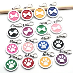 Wholesale 100 pcs Paw Shape Dog Collar Alloy Plate Cat Tag Pet Dog Collar Accessories ID tag Name Telephone Personalized