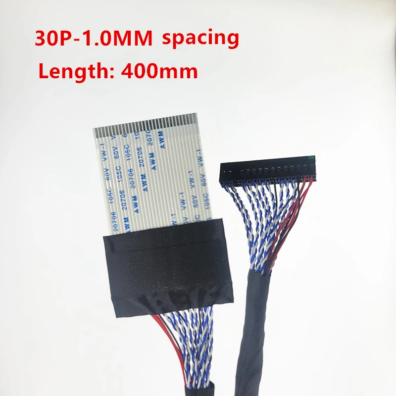 10PCS/P-TWO FFC Turn Dupont LVDS Cable Dual 8 30Pin 2ch 8-bit 30pins 1mm Pin Pitch 400mm For LTM190BT07 LTM220MT09 For LCD