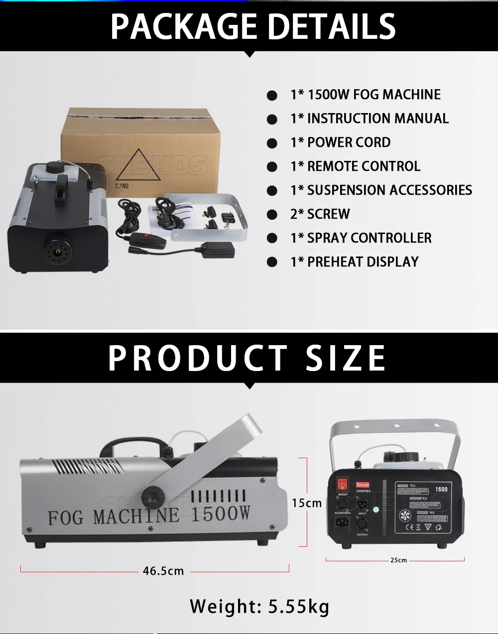 1500W DMX Nebel Maschine Drahtlose Fernbedienung Fogger Für Party DJ Disco Hochzeit Konzert DMX512 Nebel Maschine – Detail 5