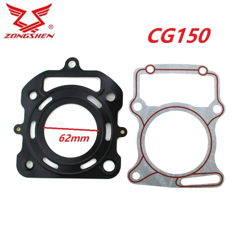 Zongshen CG150 150cc Water Cooled Engine GIO CQR Cylinder Head Gasket 62mm 63.5mm CG200 200cc Dirt Bike ATV Quad