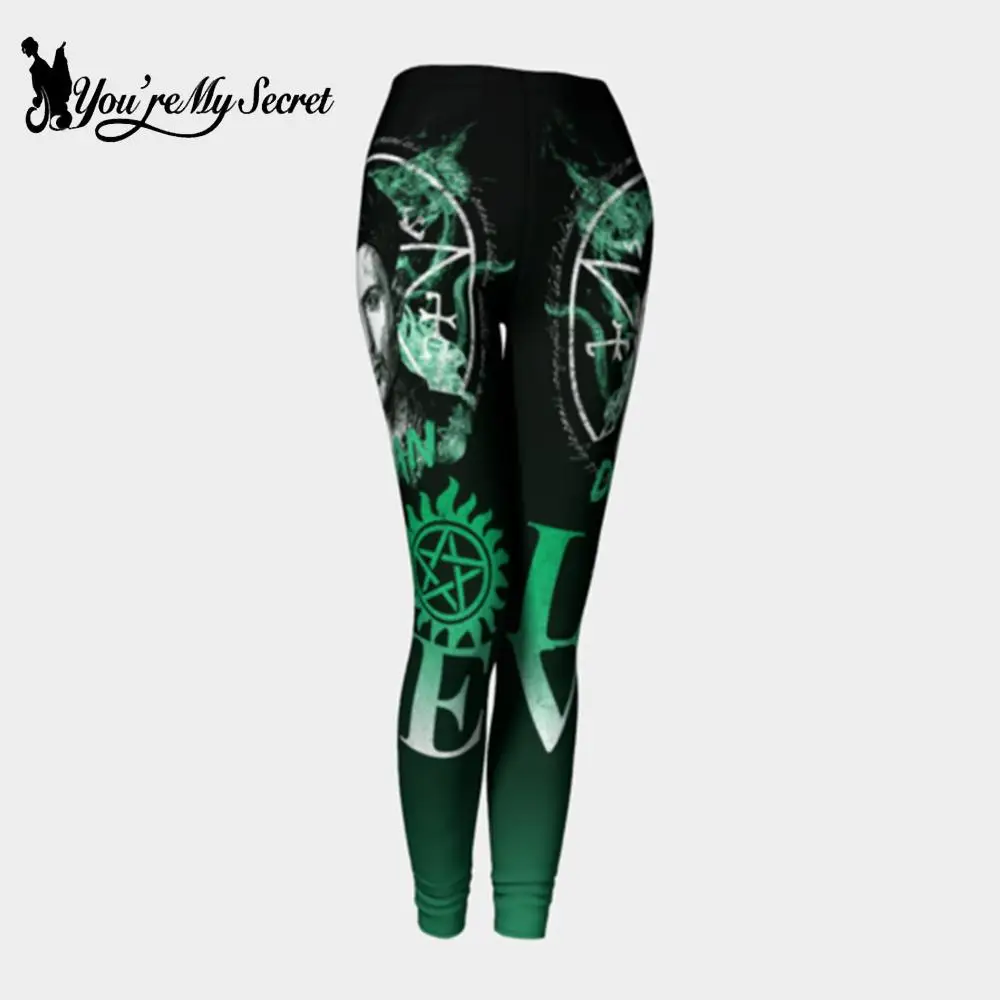 [You\'re My Secret] NEW Supernatural Leggings Women Pencil Pants Gothic Leggins Fitness Workout Ouiji Wing Long Pants