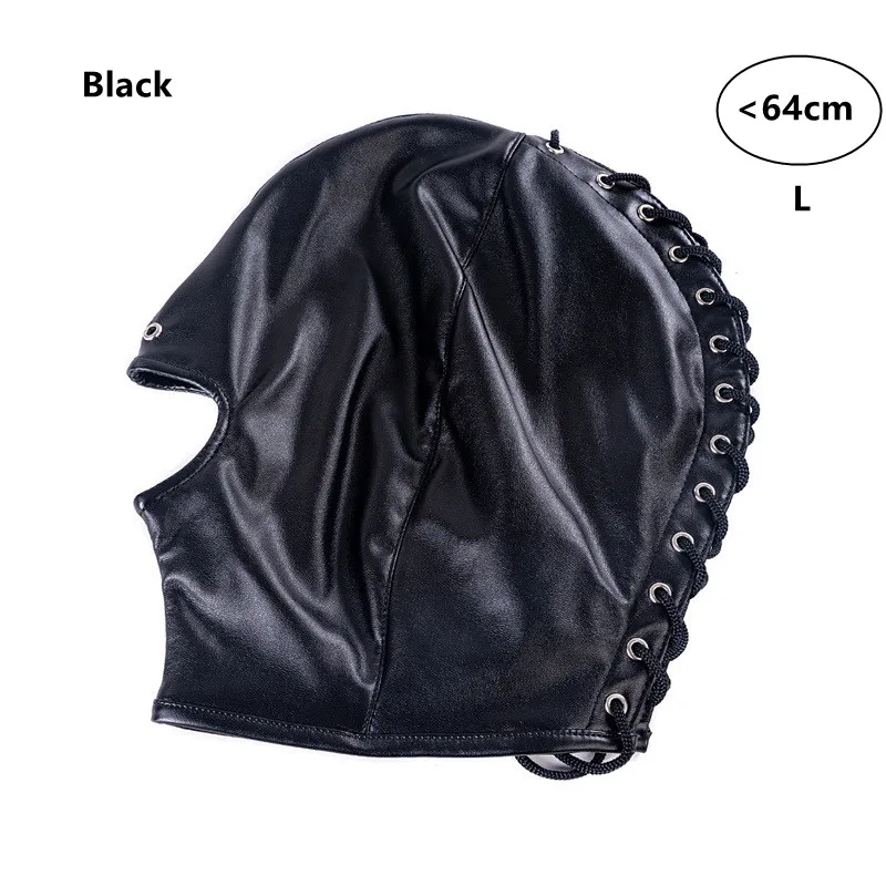 4 Colour SM Sex Game Party Mask Bdsm Bondage Soft Leather Open Mouth Slave Hood Mask Fetish Cosplay Erotic Sex Toy For Women Men