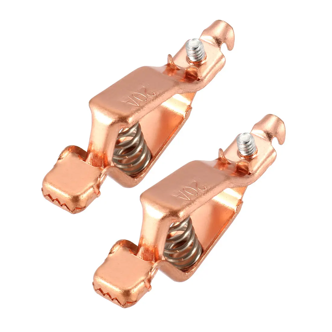 2x Battery Test Clip 20 Amp Spring Clamp Replacement for Automotive Car, Copper