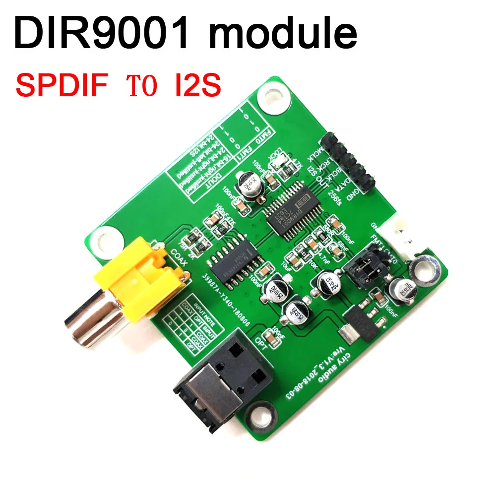 DIR9001 module Fiber coaxial Coaxial Receiver SPDIF to I2S output 24bit 96khz Dedicated for DAC