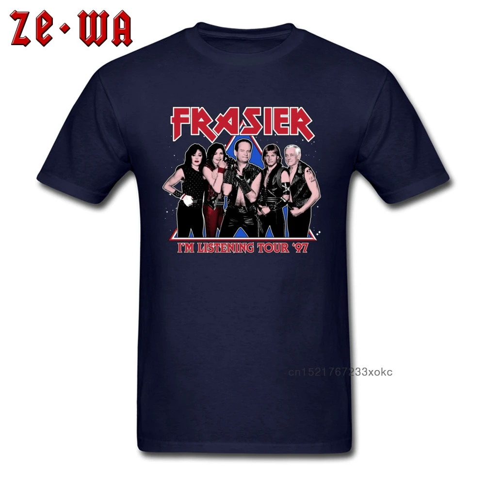 90s TV T-shirt 2024 Funny Men Tshirt FRASIER I'M LISTENING TOUR 97 American Sitcom Tops Groups Tees Cotton T Shirt Rock You!