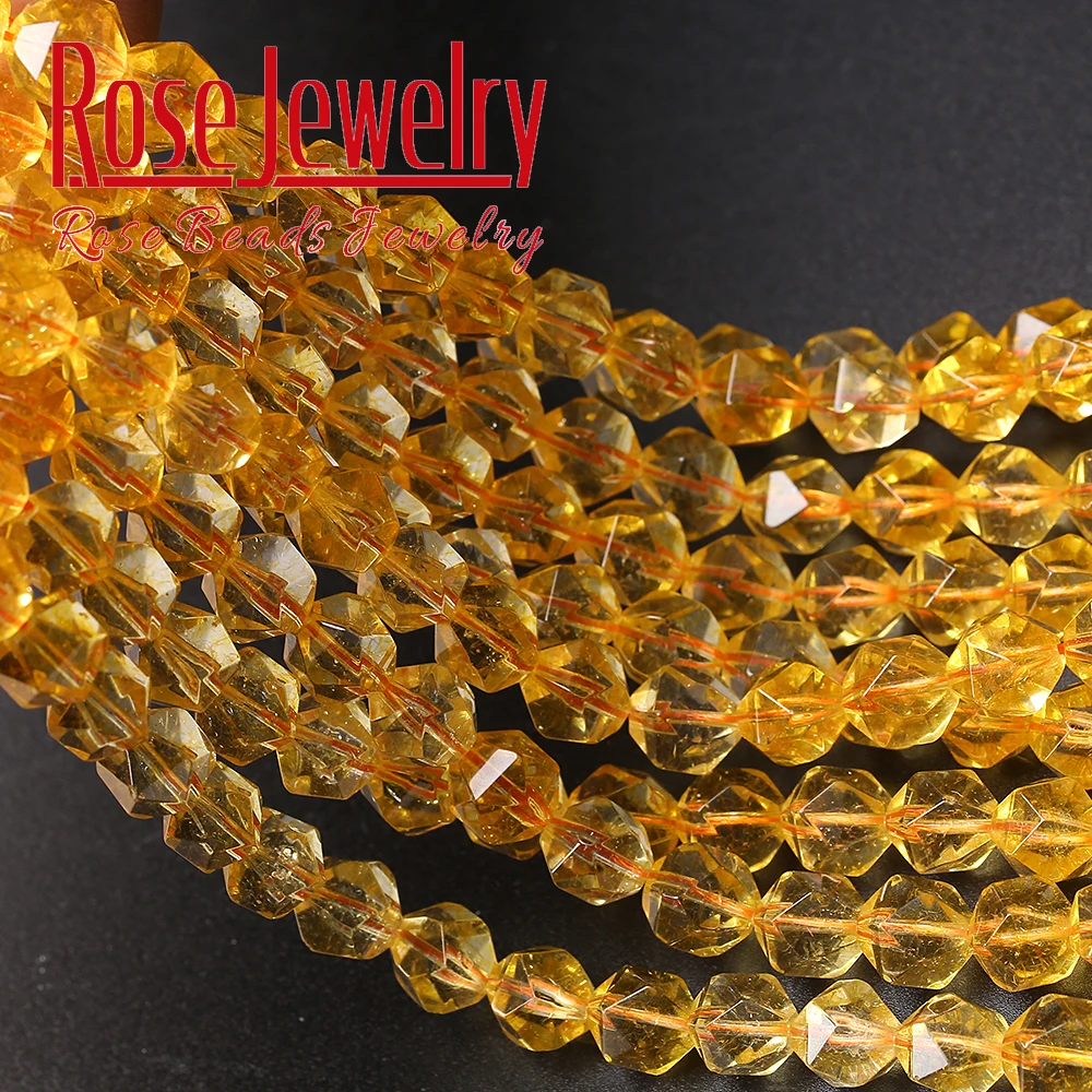 Wholesale AAA Natural Faceted Citrines Beads Yellow Crystal Round Stone Beads For Jewelry Making DIY Bracelet 6/8/10 mm 15\