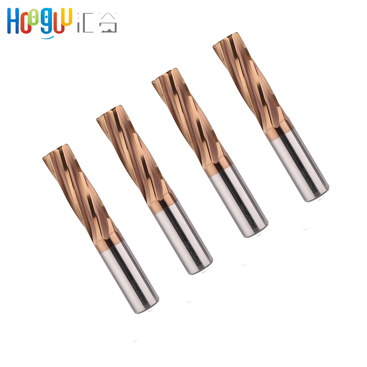 Escariador de alta precisión h7 HRC60 4 flauta 50mm carburo cementado vástago recto espiral recubrimiento de acero de tungsteno bronce