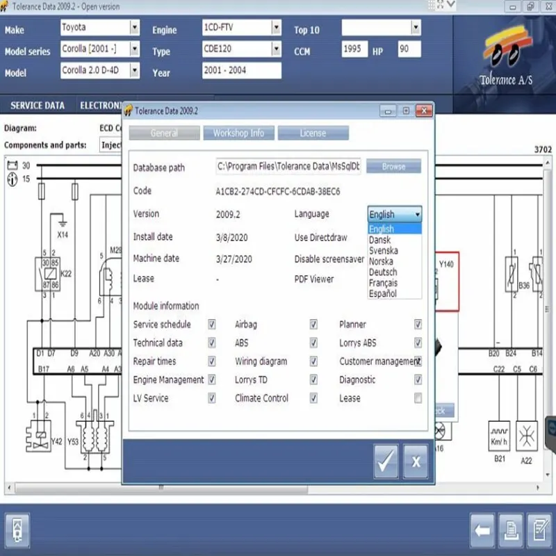 Logiciel de diagnostic de données de tolérance, logiciel de réparation automatique, Keygen gratuit, non limite, données de tolérance, programmeur