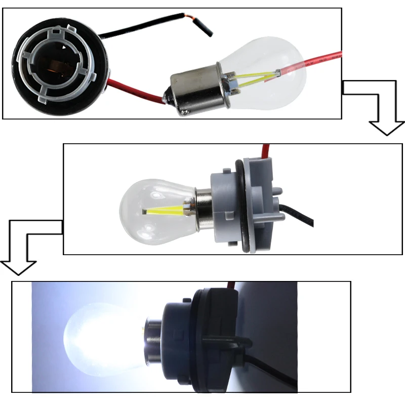 Lampara Led Light 1156 BA15S 1157 BAY15D 1142 BA15D P21W 12v 24v 2W Cob Canbus Auto Turn Signal Lamp Car Truck Tail Brake Bulb