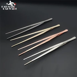 Stainless Steel Kitchen & Bar Tweezer Food Tongs Kitchen Cooking Medical Tweezer Copper/Gold/Black Plated Bar Tool