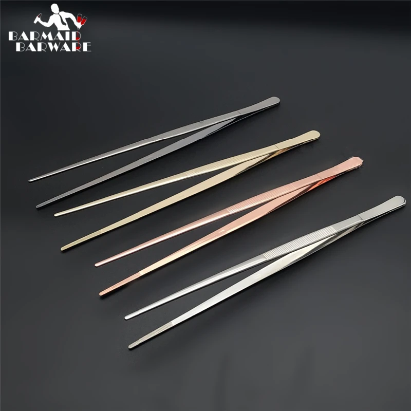 30cm Stainless Steel Kitchen & Bar Tweezer Food Tongs Kitchen Cooking Medical Tweezers Bar Tool