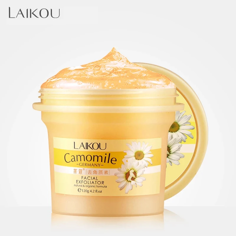 LAIKOU Deep Cleansing Facial Gel Scrub/go Cutin Face Exfoliating Cream Natural Orgonic Germany Camomile Extract Body exfoliating