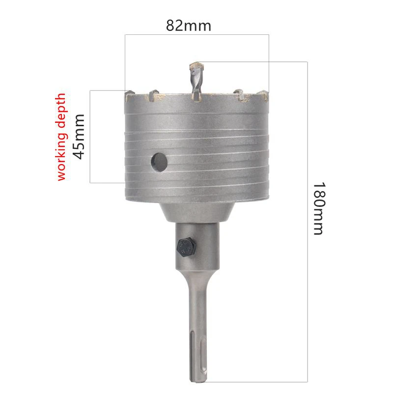 Imagem -02 - Heda 82 mm Concreto Carboneto de Tungstênio Liga Núcleo Buraco Viu Sds Mais Elétrica Oco Broca de ar Condicionado Tubo Cimento Pedra