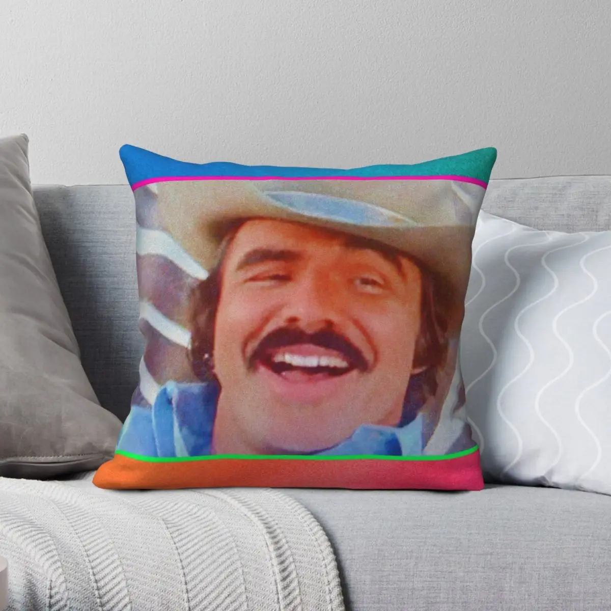 The Bandit Burt Reynolds Square Pillowcase Polyester Linen Velvet Pattern Zip Decorative Pillow Case Car Cushion Cover 45x45