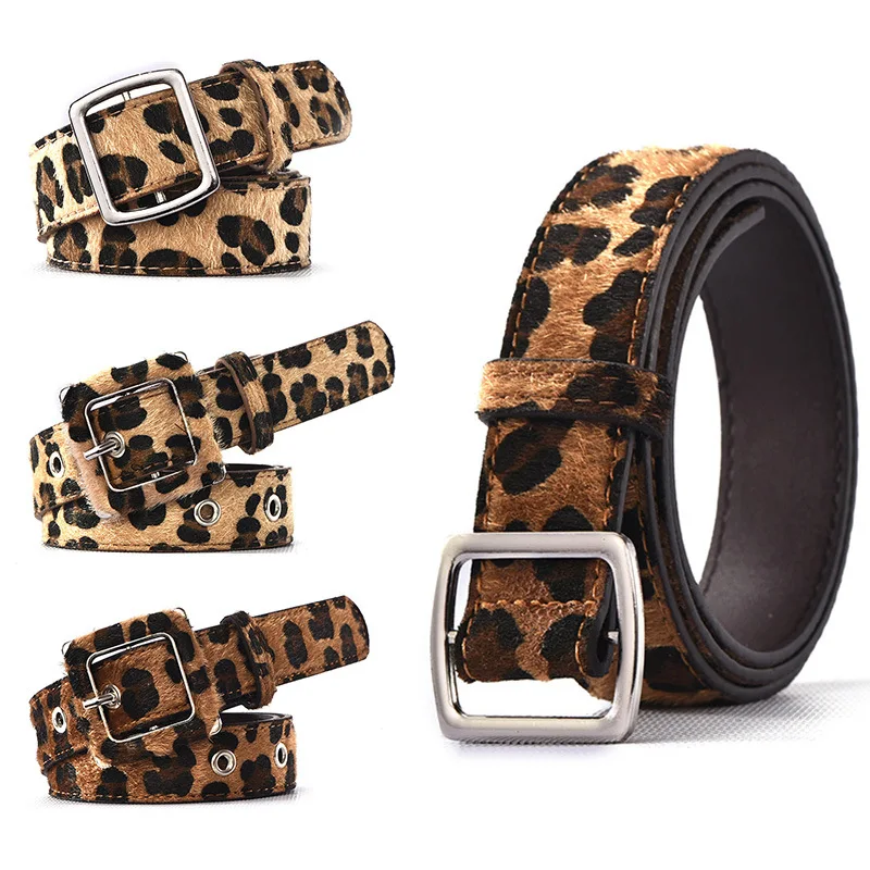 2020 New Fashionable Leopard-print Belt Women's Pin Buckle Decorative Jeans Waist Students' Fashionable Personalized Belt Korean