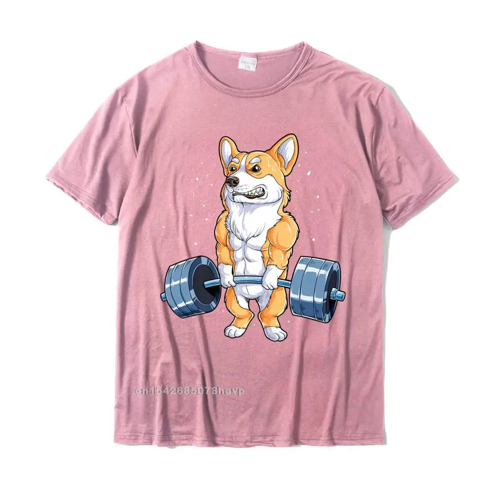 Corgi Weightlifting Funny Deadlift Men Fitness Gym Workout Premium T-Shirt Design T Shirt Cute Cotton Male T Shirt Hip Hop