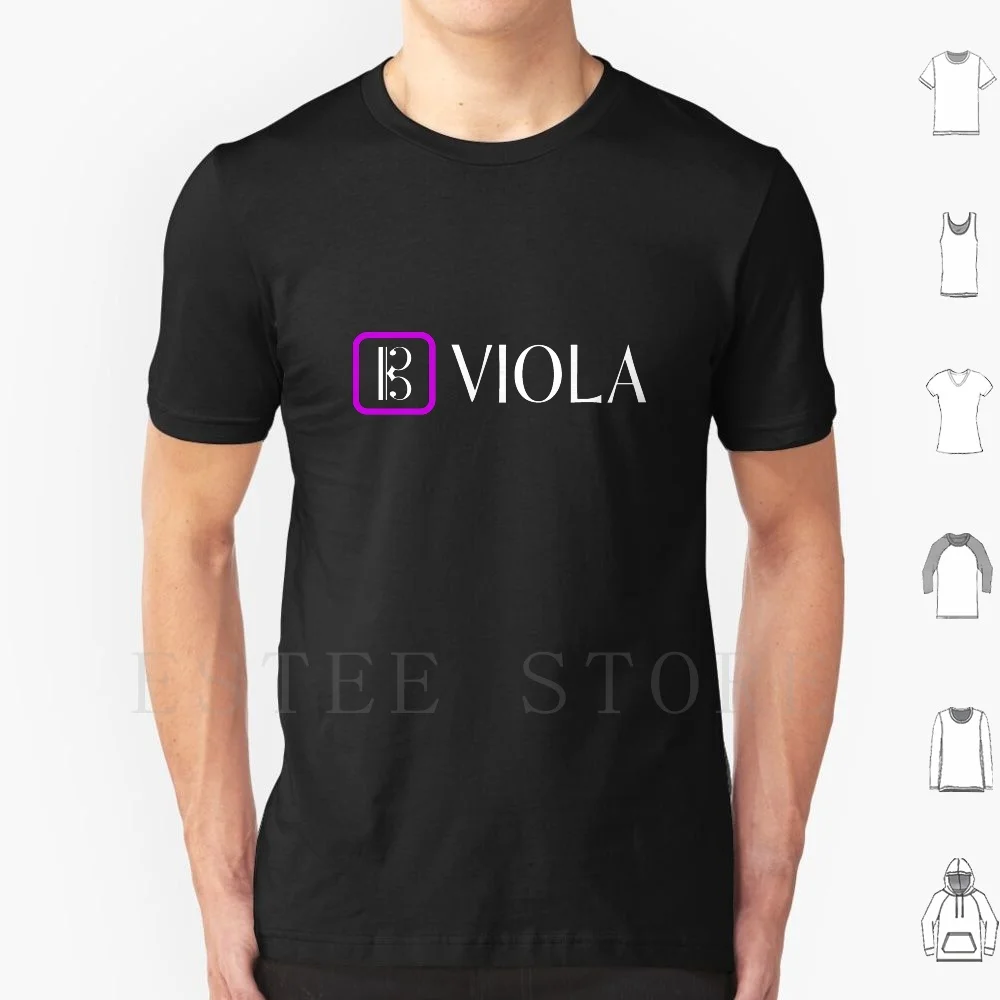 Viola : Alto Clef ( Purple ) T Shirt Print Cotton Alto Bow Bowed Clef Instrument Music Musical Musician Orchestra Orchestral