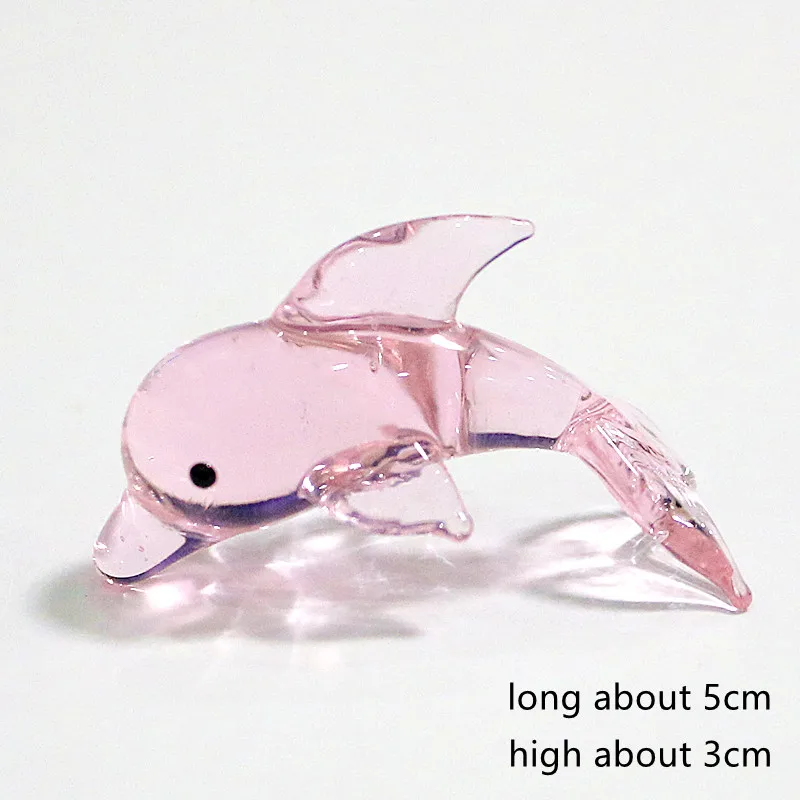 Murano Glass Dolphin Mini Figurine Cute Sea Animal Small Statue Ornament Home Table Aquarium Fish Tank Decor Holiday Party Gifts