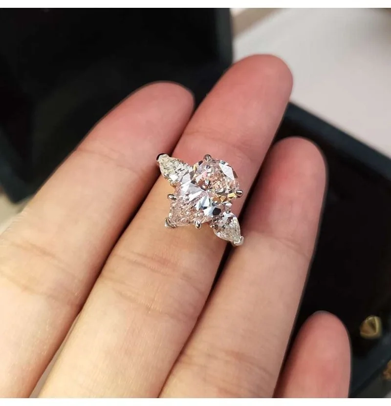 CAOSHI Simple Luxury Female Wedding Bands with Shinning Zirconia Stone Temperament Women Trendy Jewelry Delicate Promise Rings