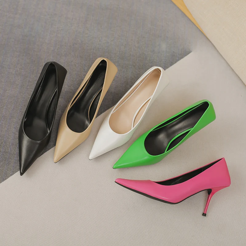 2023 Luxury Women 8cm High Heels Pumps Scarpins Office Pumps Lady Designer Green Low Heels Prom Fetish Party Peach Sexy Shoes