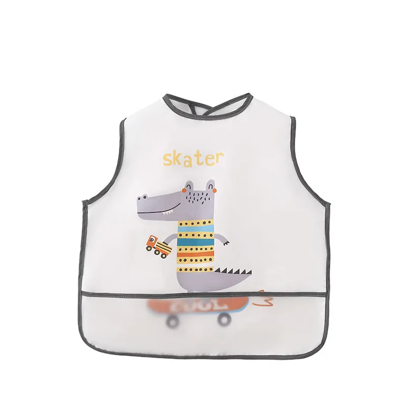 

Baby Feeding Bibs Cute Bibs Waterproof Infant Eating Children Drawing Long Sleeve Apron Children Feedingc Burp Cloths Bib