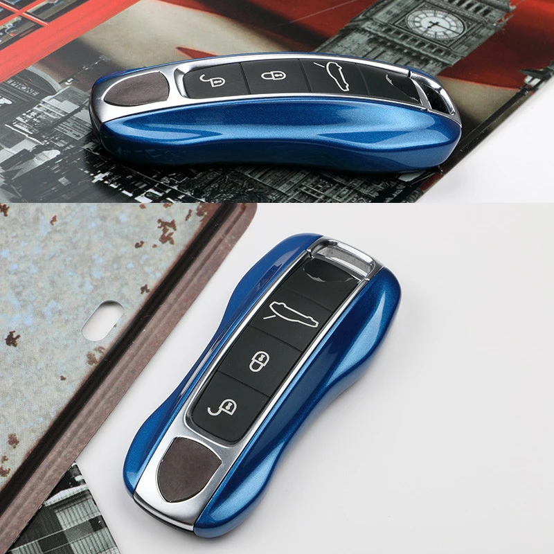 For Porsche Panamera 17+, Cayenne 2018+ Remote Fob Key Case Shell Cover ABS Red Blue Chrome Black White