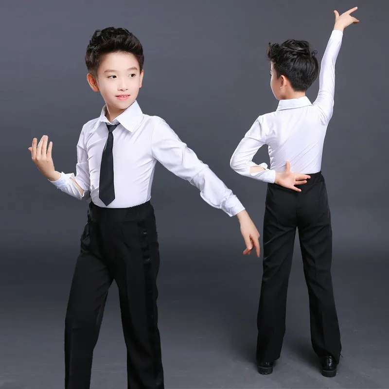 New Boy Latin ballroom Dance Set Costume Children Latin Shirt Suit Rumba Samba Dancewear Latin dance competition clothes