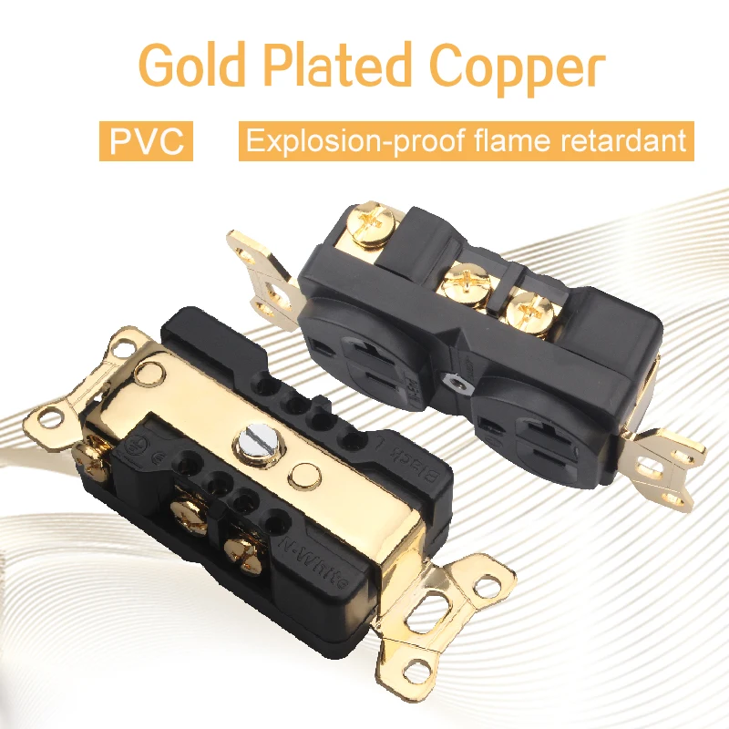Occ ródio-chapeado/banhado a ouro eua power plug 20a febre tomada de parede de alta fidelidade filtro de energia de áudio 86 soquete de caixa inferior