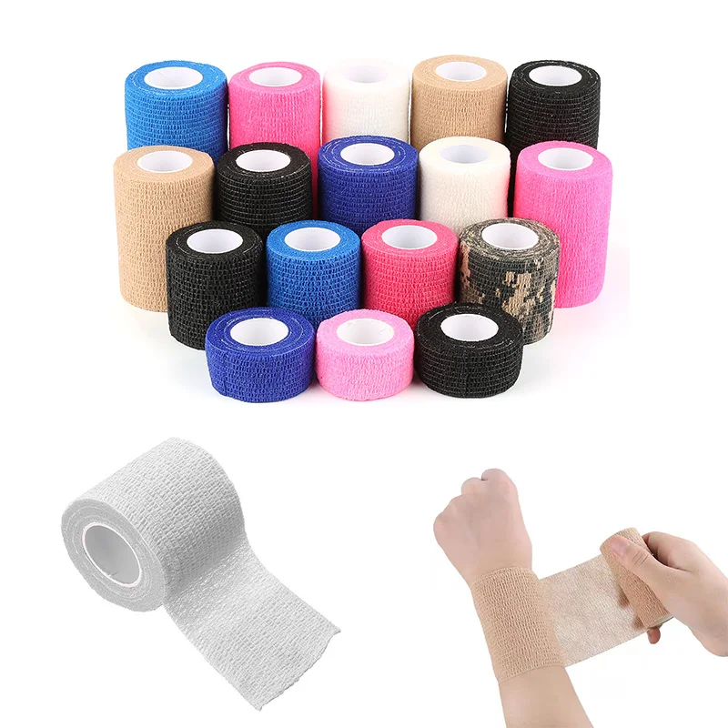 5m Colorful Self-adhesive Elastic Bandage Elastoplast Sports Wrap Tape Sports Protector For Knee Finger Ankle Palm First Aid Kit