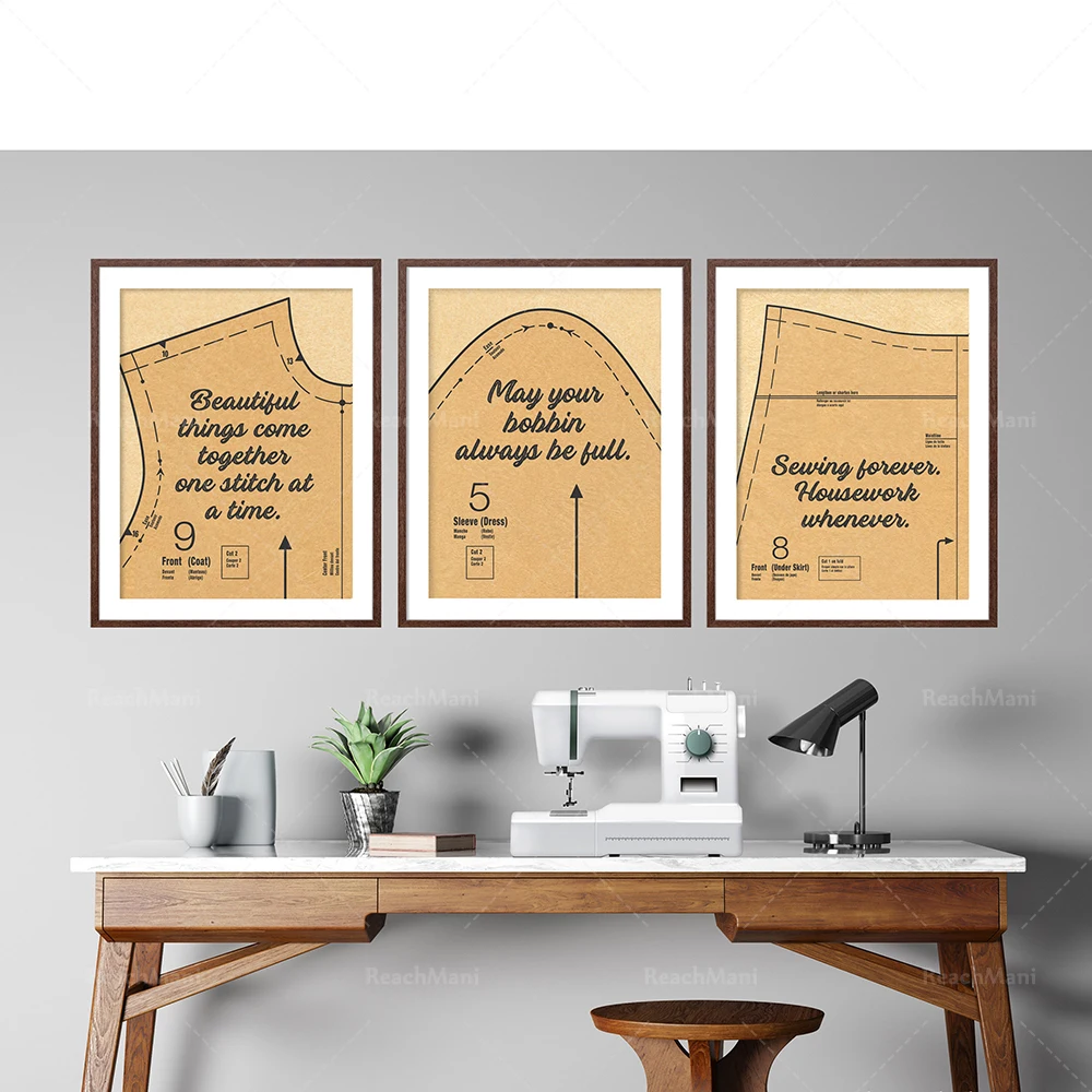 Sewing room sewing pattern art prints, sewing proverbs, sewing posters can be printed wall art tailor gifts,