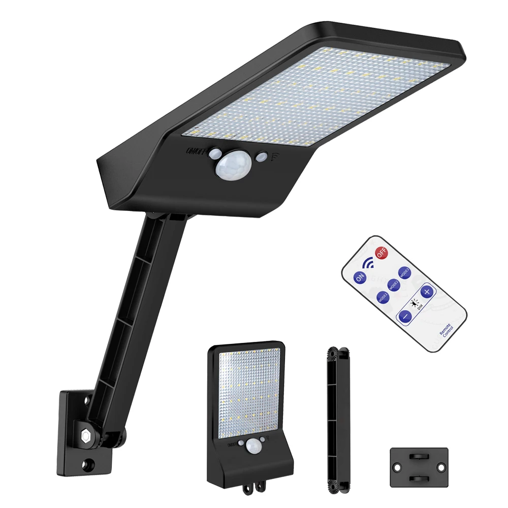 

Upgarded 48 LED Solar Light With Radar Motion Sensor 3 Working Modes Waterproof Garden Lights Lamp Remote Controller