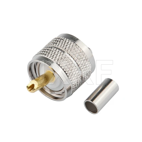 Imagen 2 del producto Conector JX 10 Uds PL259 UHF macho adaptador de conector coaxial de engarzado conector RF para cable RG58 RG142 LMR195 RG400 envío rápido