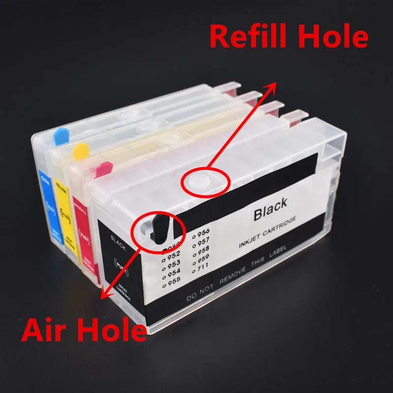 compatible for HP 952 953 954 955 xl Refillable ink Cartridge with ARC chip for HP 7720 7740 8210 8710 8720 8730 8740 printer