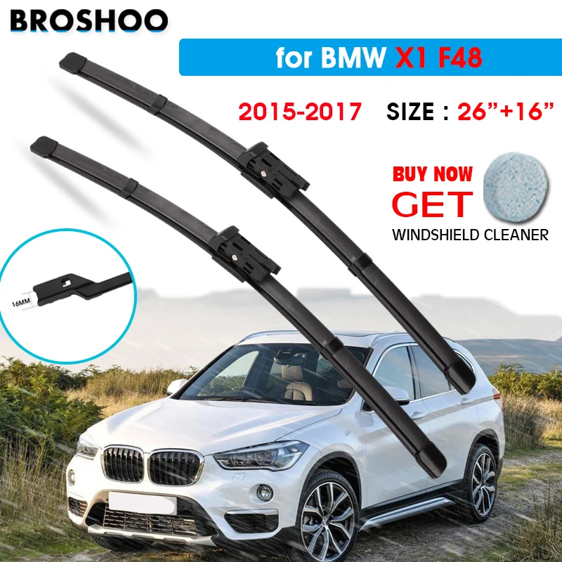 

Car Wiper Blade For BMW X1 F48 26"+16" 2015-2017 Auto Windscreen Windshield Wiper Blade Window Wash Car Equipped Push Button