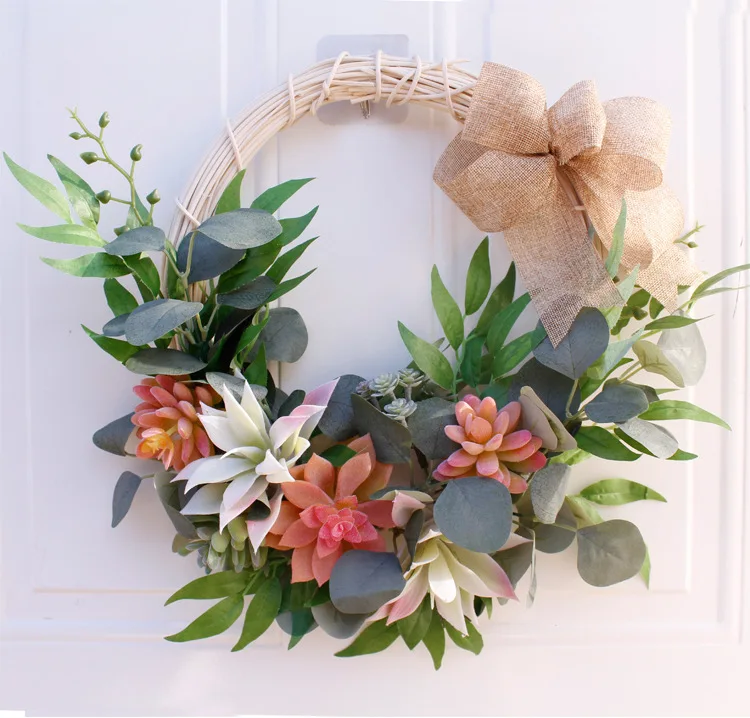 

Fall Wreath Artificial Flower Wreaths Door Hanging Handmade Wall Hanging Garland Rattan Farmhouse Decor Door Decoration Navidad