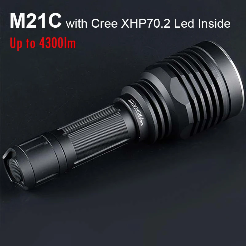 Flashlight Torch Convoy M21C with Cree XHP70.2 Led Super Powerufl Lantern 21700 Latarka EDC Tactical Camping Fishing Linterna