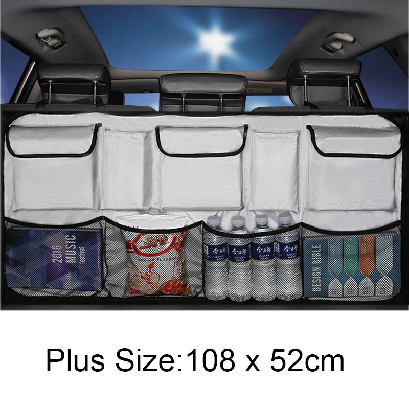 Plus Size Car Trunk Rear Seat Organizer for SUV MPV Universal Organizer Vehicle Seat Organizer Bag Seat Back Bag Stowing Tidying