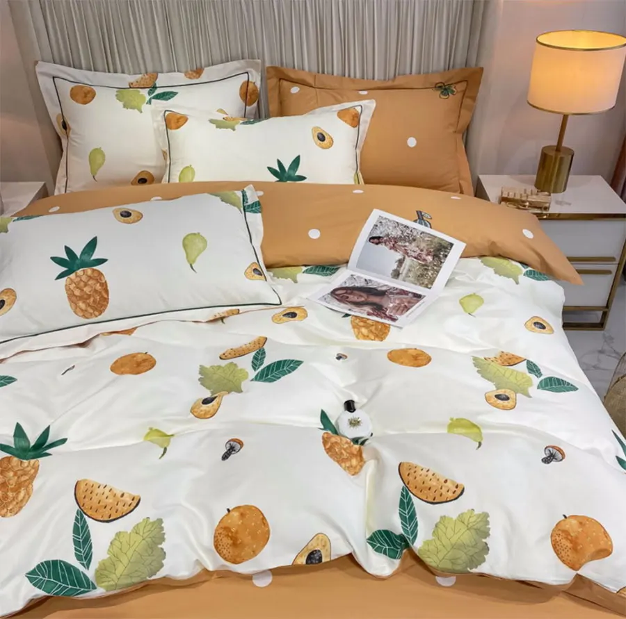 

American rustic floral bed set,4pc full queen king cotton,french pastoral flower home textile flat sheet pillow case duvet cover