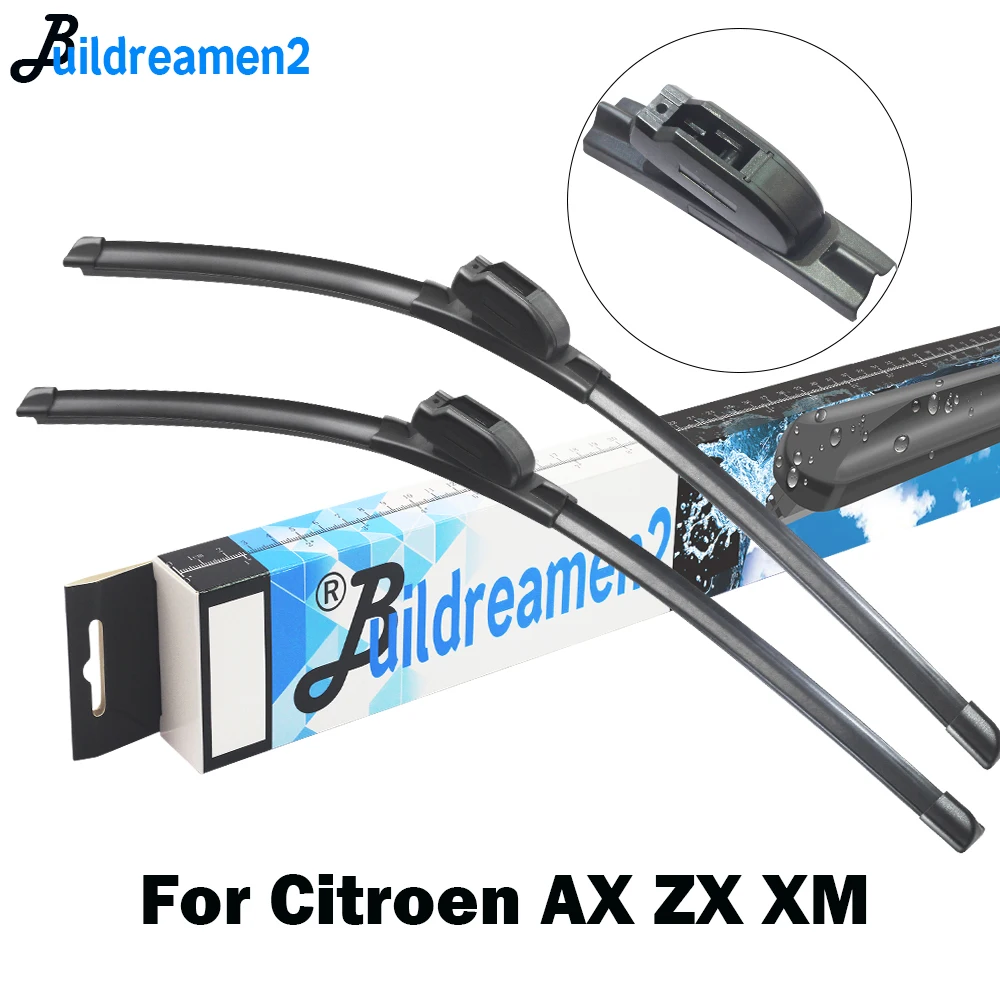 

Buildreamen2 2 Pieces Car Front Windscreen Wiper Blade Rubber Frameless Wiper For Citroen AX ZX XM