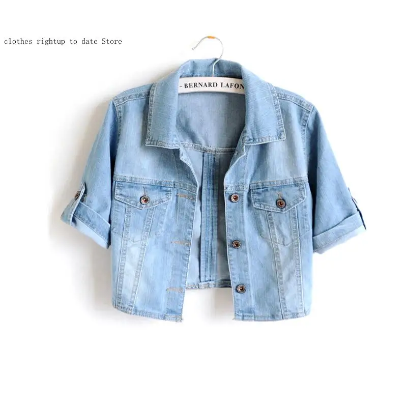 Female Jacket Jeans Streetwear Coat Clothing High Waist Short Spring Jacket Woman Bolero Clothes Autumn Slim Thin Denim