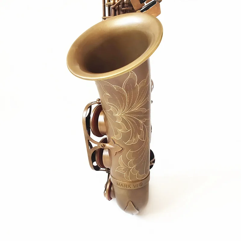 High Unique Retro Alto Saxophone New Brass Antique Copper Eb Tune E Flat Musical Instrument Sax with Case Mouthpiece