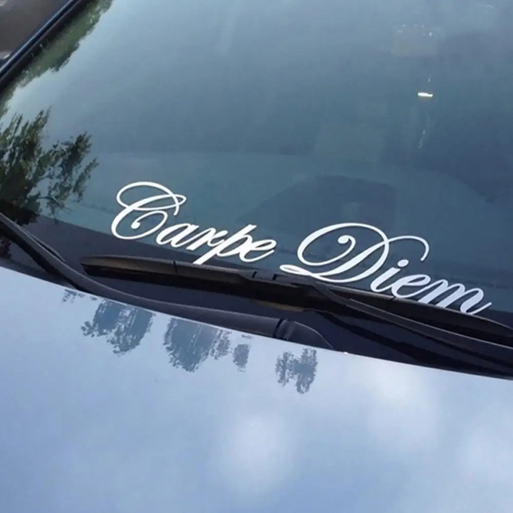 Universal Cute Carpe Diem Letters Design Car Vehicle Front Windshield Sticker Decals Decor