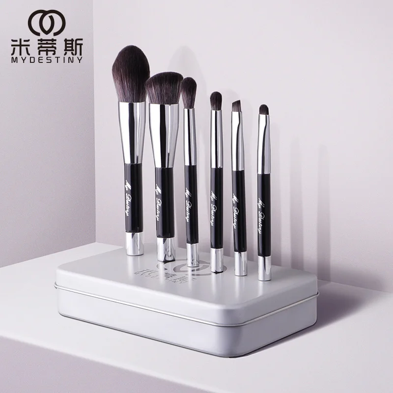 MyDestiny Make Up Brushes-Small magnet Series Cosmetic Brush Travelling set-6Pcs Synthetic Hair Portable Beginner Makeup Brushes