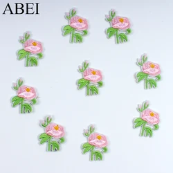 10pcs Cartoon Cute Flower Patches DIY Iron On Stickers For Jeans Backpacks Dress Shirts Handmade Patchwork Crafts Sew Appliques