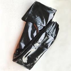 Custom-made Women's Long Gloves Really Patent Leather 65cm Double Lapel Extra Long Men's Sheepskin Gloves Over The Elbow Armband