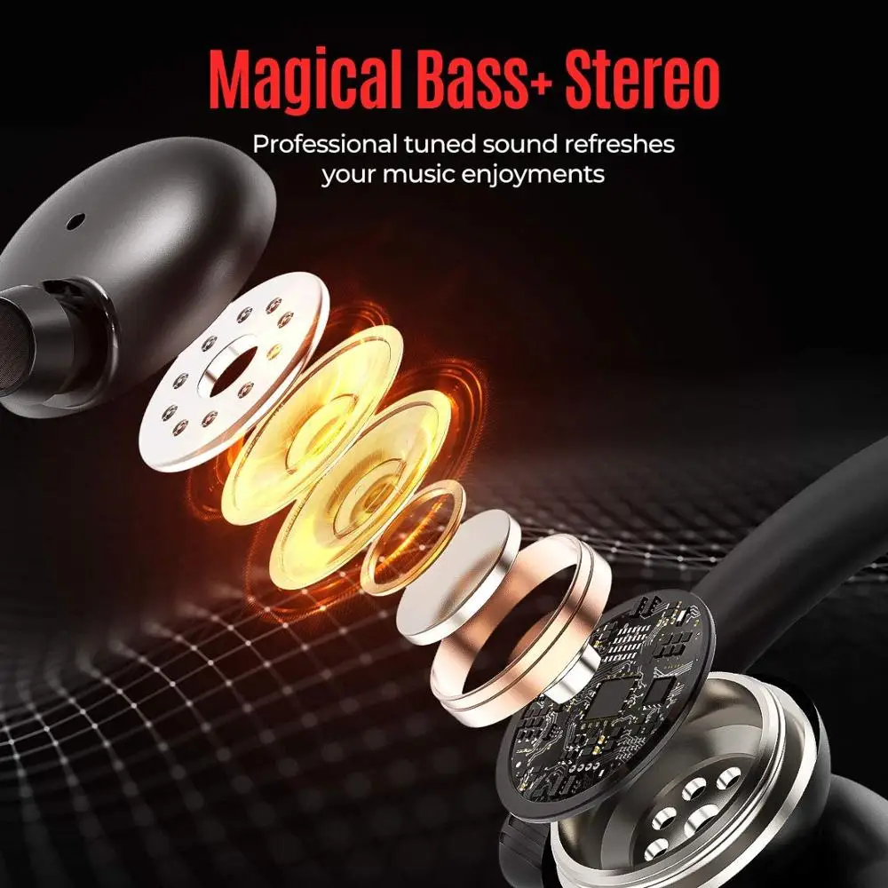 Mpow لهب لايت سماعات سماعة لاسلكية تعمل بالبلوتوث IPX7 مقاوم للماء مع 30 ساعة وقت اللعب بالجملة Mpow سماعات مع علبة شحن