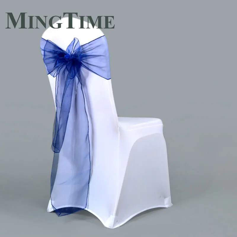 25pcs 275cm Sheer Organza Chair Sashes Band Ribbon Belt Bow Cover Rustic Wedding Party Birthday Banquet Ceremony Decoration