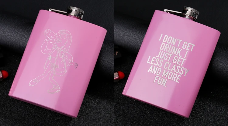 8 UNZEN Plum Rose Rot Metall Edelstahl Flachmann Für Frauen Dame Trinken Zitate Geschenk Mode Wein Topf Flagon LOGO Custom Laser – Detail 10